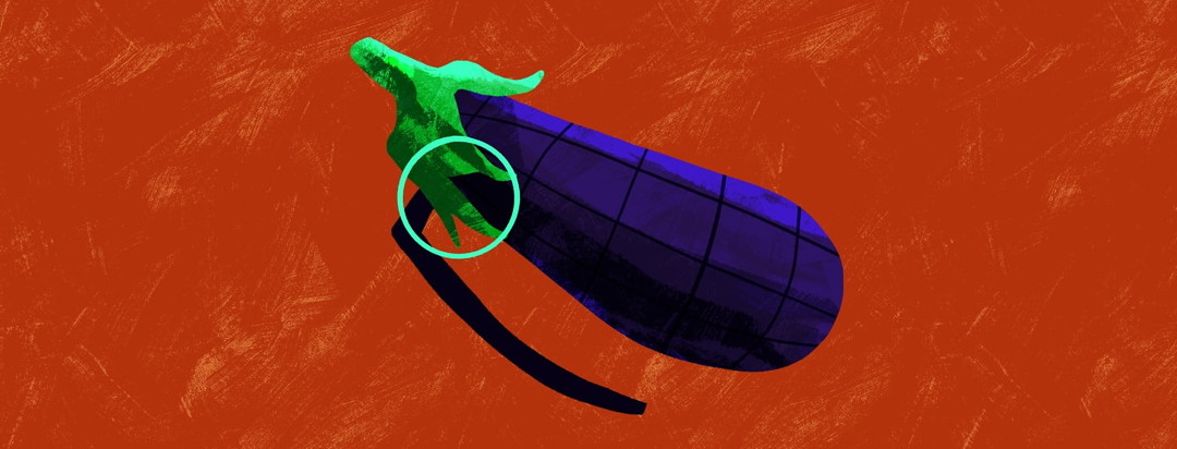 an eggplant grenade