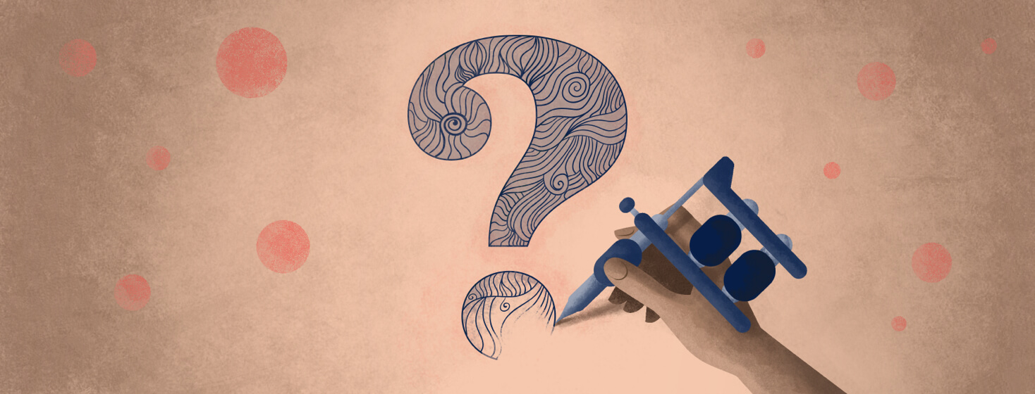 Someone with HS getting a tattoo of a question mark.