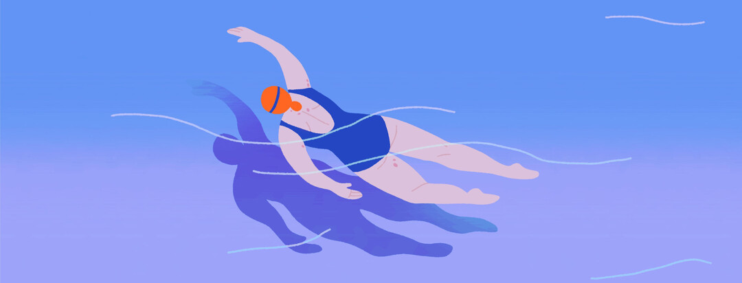 A woman swimming in pool